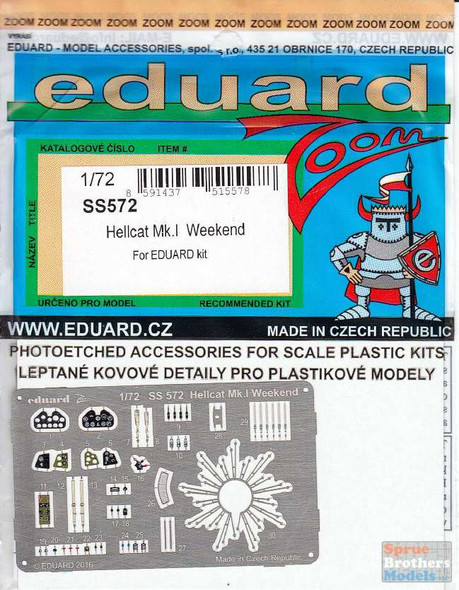 EDUSS572 1:72 Eduard Color Zoom PE - Hellcat Mk.I Weekend (EDU kit)