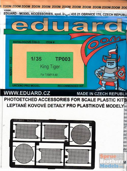 EDUTP003 1:35 Eduard Zoom PE - King Tiger (TAM kit)
