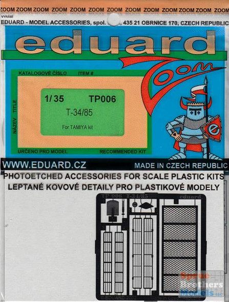 EDUTP006 1:35 Eduard Zoom PE -  T-34/85 (TAM kit)