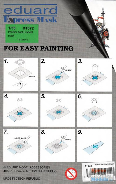 EDUXT072 1:35 Eduard Mask - Panther Ausf G Wheel Mask (TAM kit)