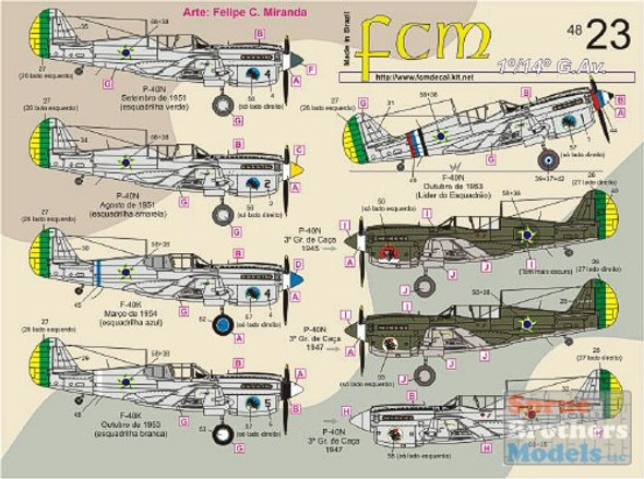 FCM48023 1:48 FCM Decals - P-40 Warhawk 1/14 G.A.v. #48023