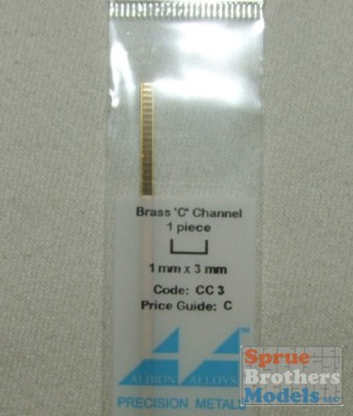ALBCC3 Albion Alloys Brass C Channel - 1.0mm x 3.0mm x 1.0mm  (1pc) #CC3