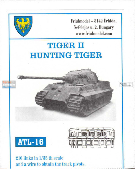 FRUATL016 1:35 Friulmodel Track Link Set - Tiger II Hunting Tiger (210 Links)