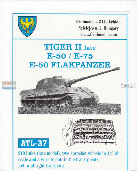 FRUATL037 1:35 Friulmodel Track Link Set - Tiger II Late E-50 E-75 E-50 Flakpanzer (210 Links)