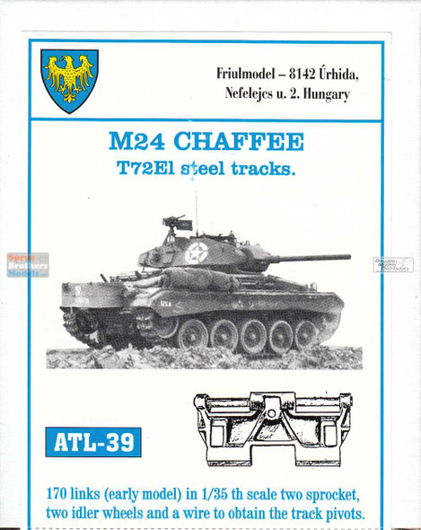FRUATL039 1:35 Friulmodel Track Link Set - M24 Chaffee T72E1 Steel Tracks Early (170 Links)