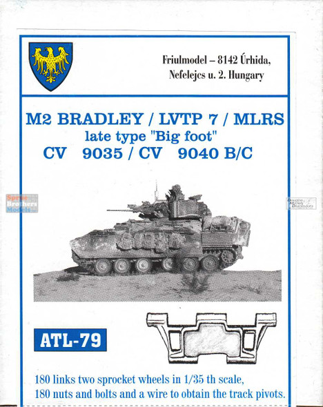 FRUATL079 1:35 Friulmodel Track Link Set - M2 Bradley LVTP7 MLRS Late Type Big Foot CV9035 CV9040B/C (180 Links)