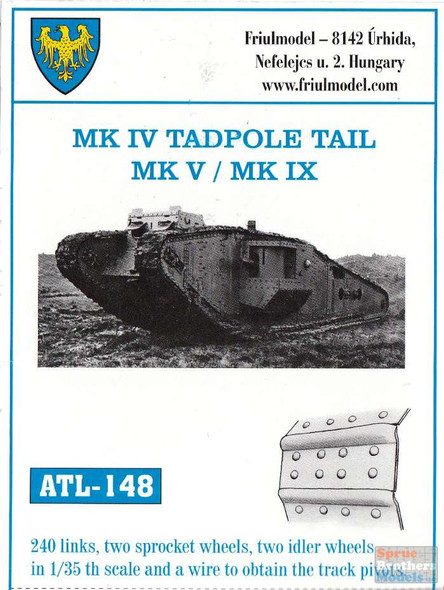 FRUATL148 1:35 Friulmodel Track Link Set - Mk IV Tadpole Tail Mk V / Mk IX