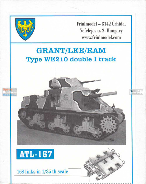 FRUATL167 1:35 Friulmodel Track Link Set - Grant / Lee / Ram Type WE210 Double I Track