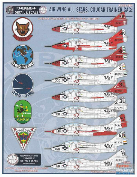 FURDS4801 1:48 Furball Aero Design F9F-8T TF-9J All Wing All Stars: Cougar Trainer CAGs