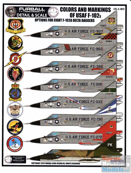 FURDS4817 1:48 Furball Aero Design F-102A Delta Daggers 'Colors and Markings of USAF F-102s'