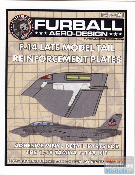 FURFVD48001 1:48 Furball Aero Design F-14 Tomcat Late Model Tail Reinforcement Plates (TAM kit)