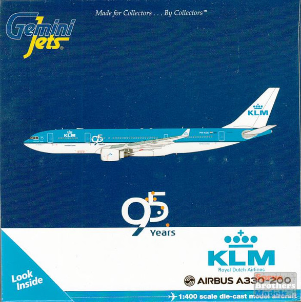 GEMGJ1466 1:400 Gemini Jets KLM Airbus A330-200 "95th Anniversary" Reg #PH-AOE (pre-painted/pre-built)