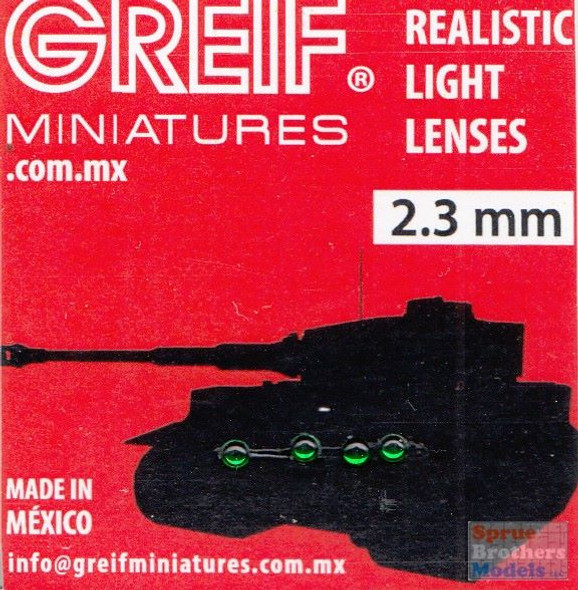 GRF203D Greif Realistic Light Lenses - 2.3mm Green (4 pcs)