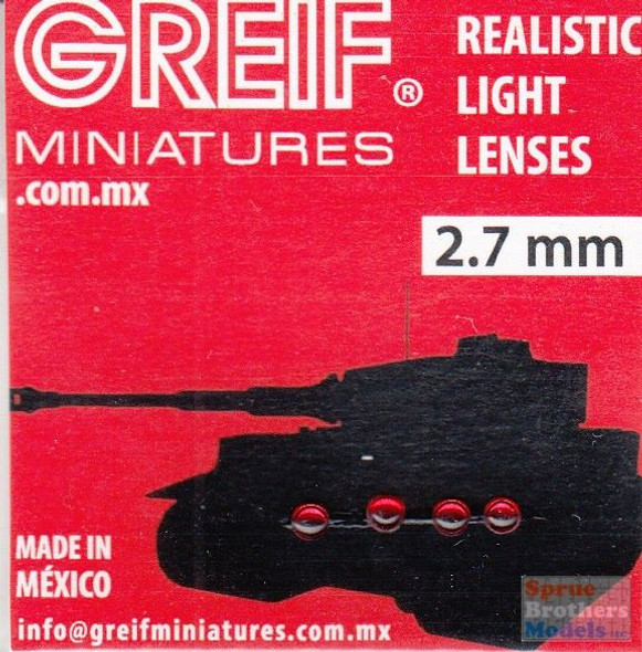 GRF204B Greif Realistic Light Lenses - 2.7mm Red (4 pcs)