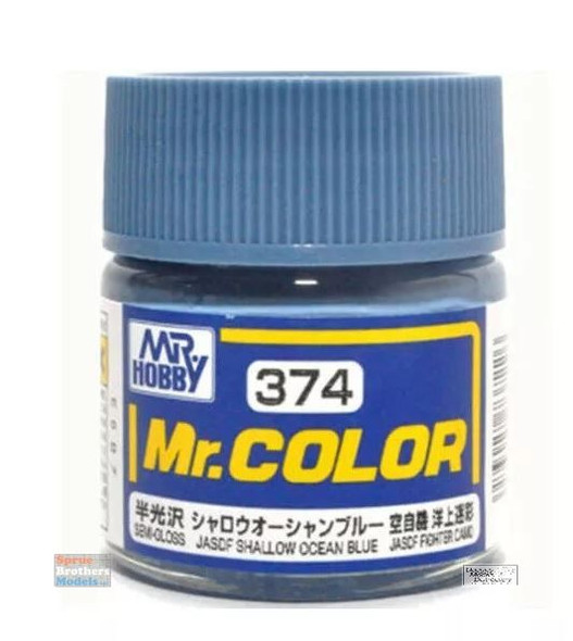 GUNC374 JASDF Shallow Ocean Blue (Semi-Gloss) - Gunze Sangyo Mr Color Paint Line 10ml