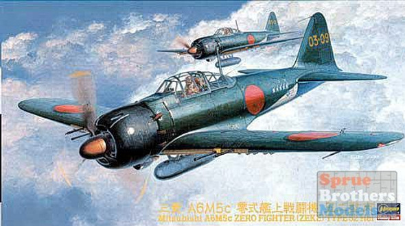 HAS09072 1:48 Hasegawa Mitsubishi A6M5c Zero Fighter Type 52 Hei