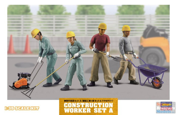 HAS66003 1:35 Hasegawa Construction Worker Set A