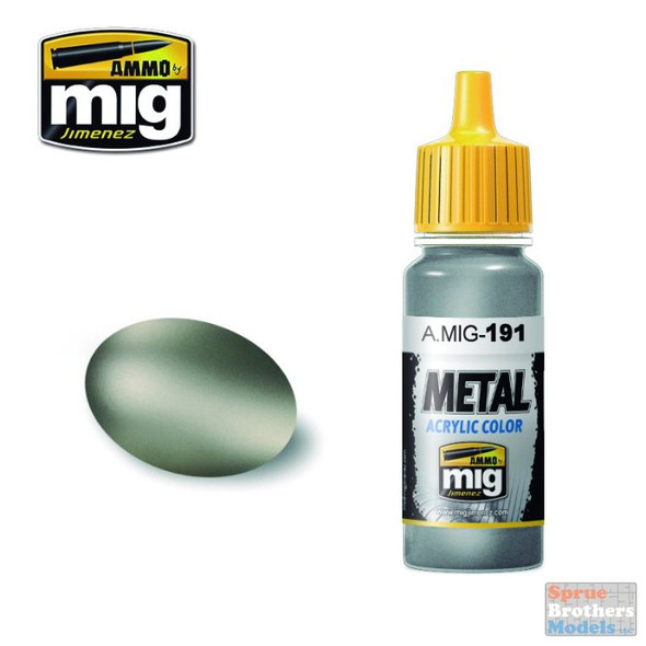 AMM0191 AMMO by Mig Metal Acrylic Color - Steel (17ml bottle)