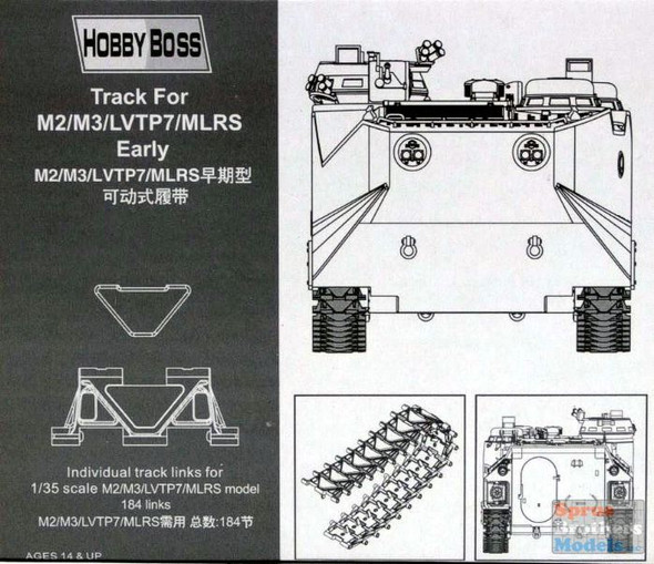 HBS81008 1:35 Hobby Boss M2 M3 Bradley / LVTP7 / MLRS Early Track Set