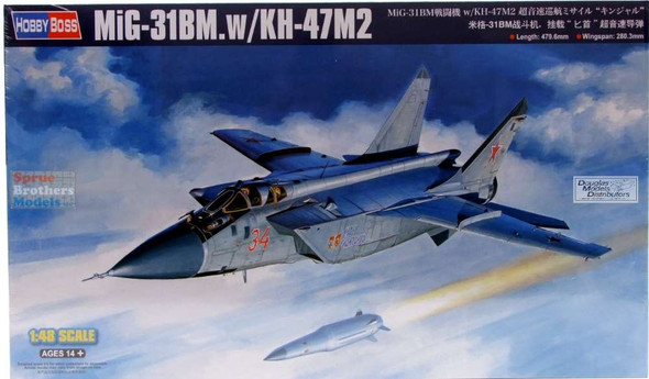 HBS81770 1:48 Hobby Boss Russian MiG-31BM Foxhound with KH-47M2