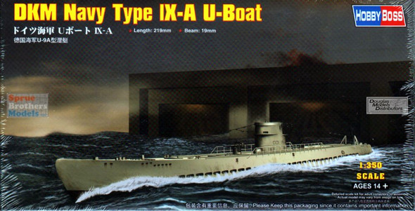 HBS83506 1:350 Hobby Boss DKM Navy Type IX-A U-Boat