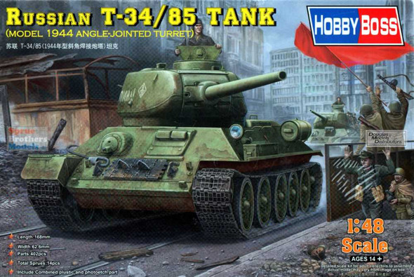 HBS84809 1:48 Hobby Boss T-34/85 Russian Tank Model 1944 Angle-Jointed Turret