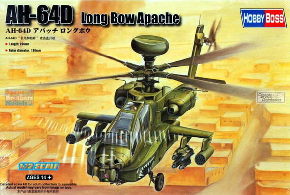 HBS87219 1:72 Hobby Boss AH-64D Long Bow Apache Helicopter