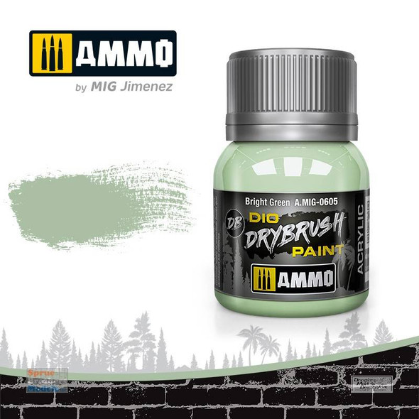 AMM0605 AMMO by Mig Dio Drybrush Paint - Bright Green (40ml bottle)