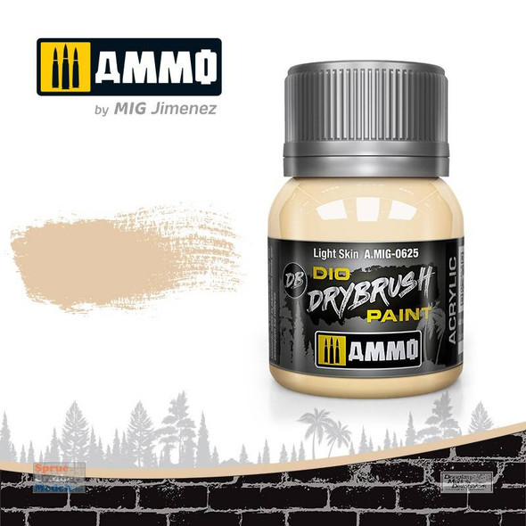 AMM0625 AMMO by Mig Dio Drybrush Paint - Light Skin (40ml bottle)