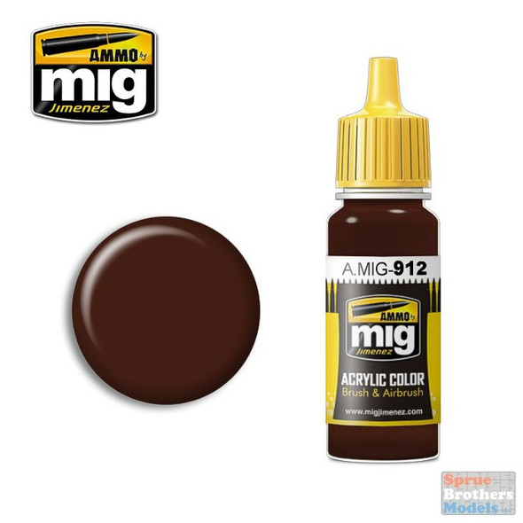 AMM0912 AMMO by Mig Acrylic Color - Red Brown Shadow (17ml bottle)