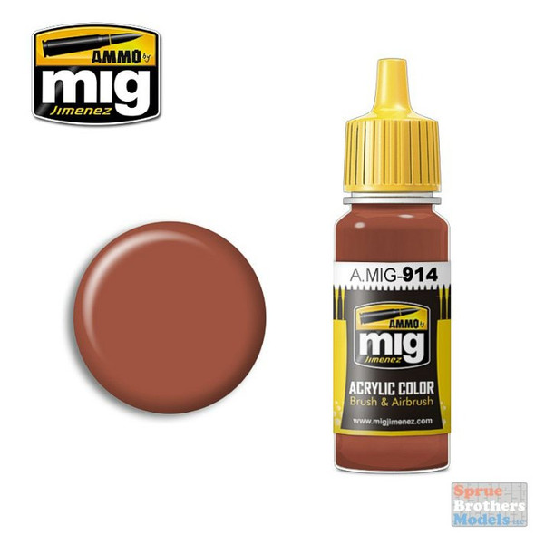 AMM0914 AMMO by Mig Acrylic Color - Red Brown Light (17ml bottle)