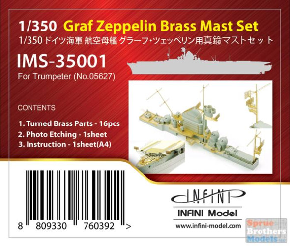 INFIMS35001 1:350 Infini Model DKM Graf Zeppelin Brass Mast Set (TRP kit)