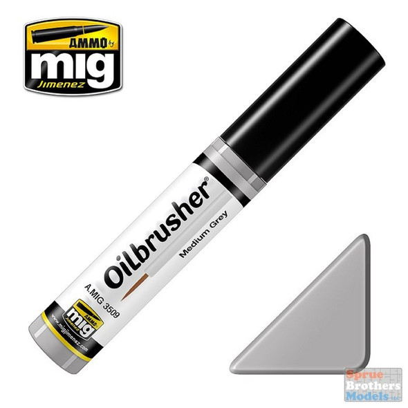 AMM3509 AMMO by Mig Oilbrusher - Medium Grey