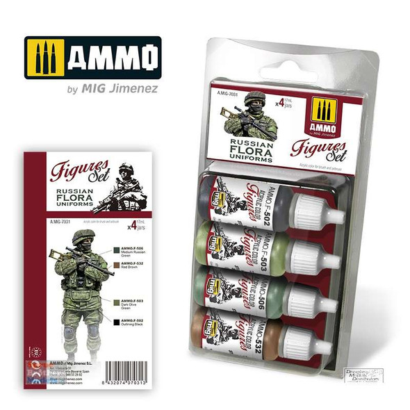 AMM7031 AMMO by Mig Paint Set - Russian Flora Uniforms for Figures