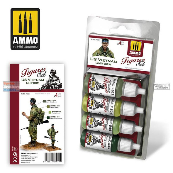 AMM7034 AMMO by Mig Paint Set - US Vietnam Uniforms for Figures