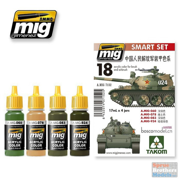 AMM7152 AMMO by Mig Smart Paint Set -  PLA / People's Liberation Army Colors