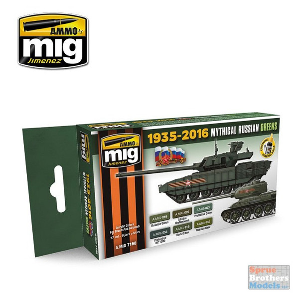AMM7160 AMMO by Mig Paint Set - Mythical Russian Greens 1935-2016