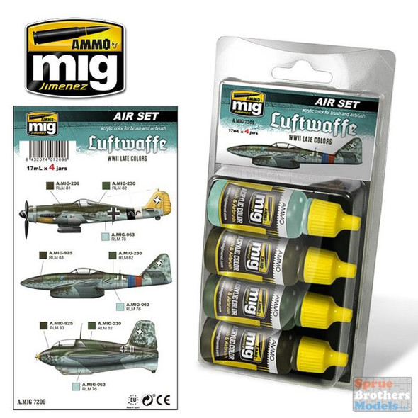 AMM7209 AMMO by Mig Air Paint Set - Luftwaffe WW2 Late Colors