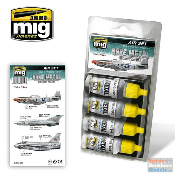 AMM7216 AMMO by Mig Air Paint Set - Bare Metal Aircraft Colors