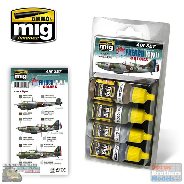 AMM7228 AMMO by Mig Air Paint Set - French Colors WW2
