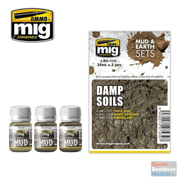 AMM7439 AMMO by Mig Mud & Earth Sets - Damp Soils