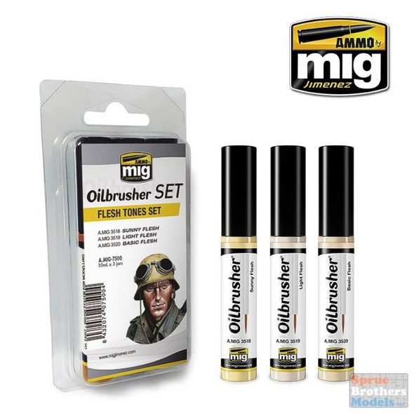 AMM7500 AMMO by Mig Oilbrusher Set - Flesh Tones