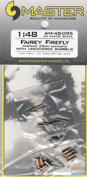 MASAM48095 1:48 Master Model Fairey Firefly Hispano 20mm Cannons with Uncovered Barrels