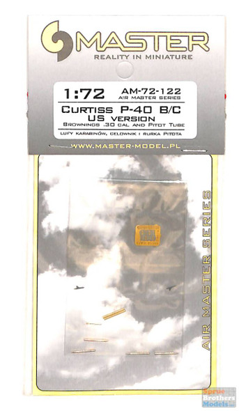 MASAM72122 1:72 Master Model P-40B P-40C Warhawk US Version Browning 0.30 Cal & Pitot Tube