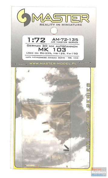 MASAM72135 1:72 Master Model German Mk.103 30mm Autocannon (Do335 Hs129 Fw190)