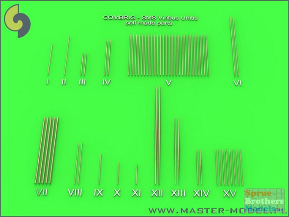 MASSM350077 1:350 Master Model SMS Viribus Unitis Set of Masts, Yards and Other Turned Parts