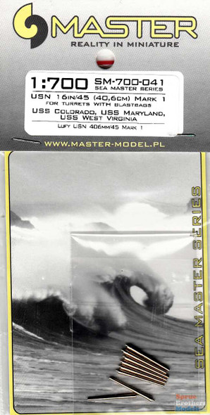 MASSM700041 1:700 Master Model USN 16in/45 Mark 1 Gun Barrels for Turrets with  Blastbags