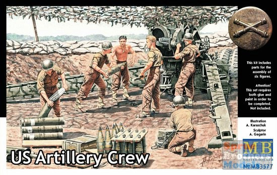 MBM35077 1:35 Masterbox US Artillery Crew (6 Figure Set) - Sprue