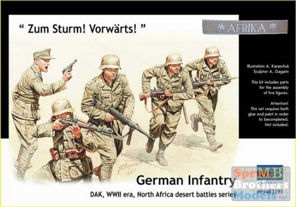 MBM35093 1:35 Masterbox "Zum Sturm! Vorw�rts!" German Infantry DAK WWII era North Africa #3593