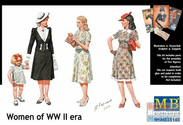 MBM35148 1:35 Masterbox The Women Of WW2 Era - 4 Figures Set